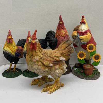 Resin Chickens With Bright Colors (5)