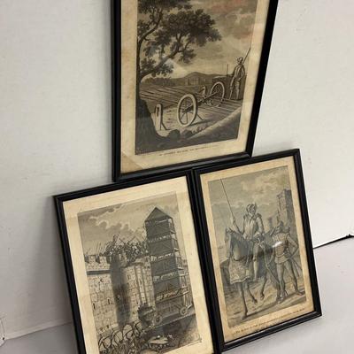 Framed Etchings Of Midieval Military By S. Hooper