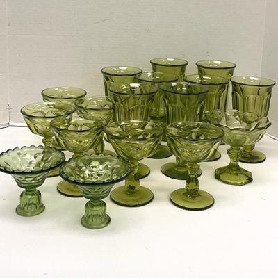 Vintage Green Glassware