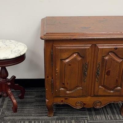 Marble Top Side Table and Ethan Allen Side Table