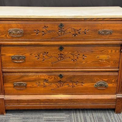 Marble Top 3 Drawer Dresser