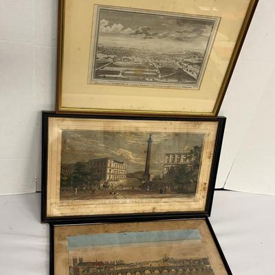 Framed Views Of Europe Etching Prints