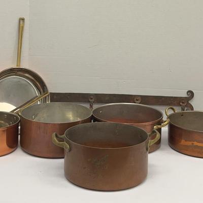 Copper Pots & Wall Hook