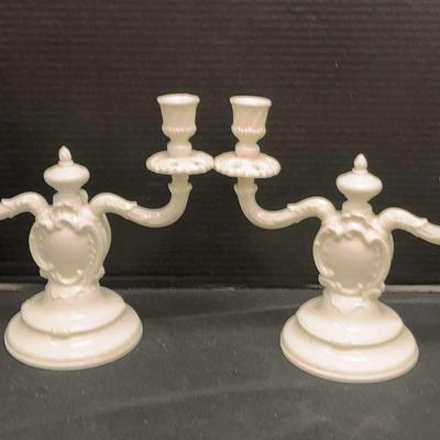 Nympheburg Porcelain Double Candleholders (2)