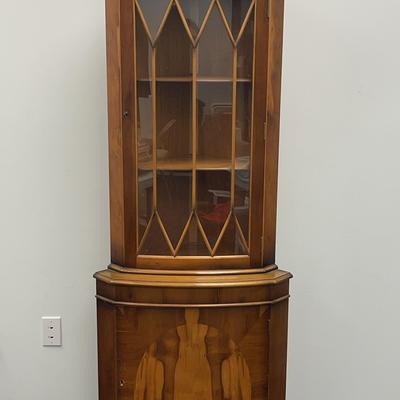 Vintage Wood Corner Cabinet