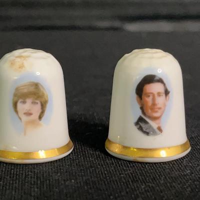 1981 Diana And Charles Wedding Thimbles - Coal Part Bone China 