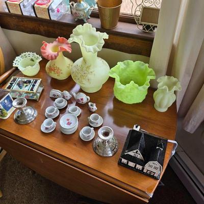 Fenton Uranium Glass vases (SOLD)