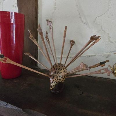 Wooden cocktail forks