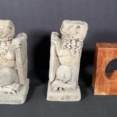 Marble and Stone Book Ends