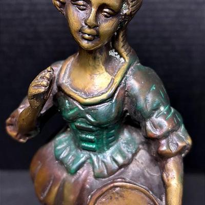 Vintage Bronze Statue Of Woman