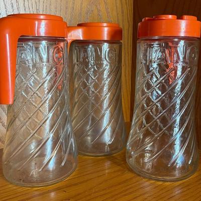 Vintage “Tang” Glass Pitchers
