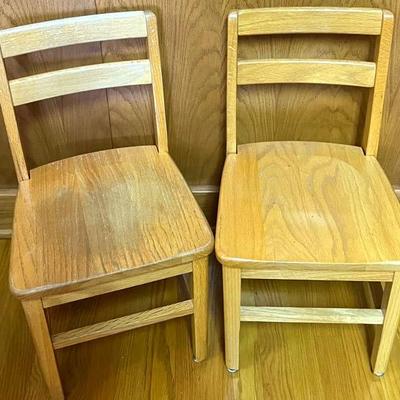 Wooden Oak Childs Chairs #2