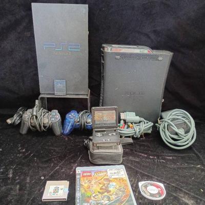 Black Gameboy Advance SP W/ Case And Classic Game Consoles
