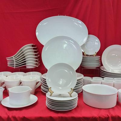 63pc Continental China & Mixed Dishware Collection - All White!