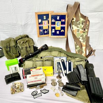 Vintage Military Memorabilia Feat. Pins, Ammunition & More 