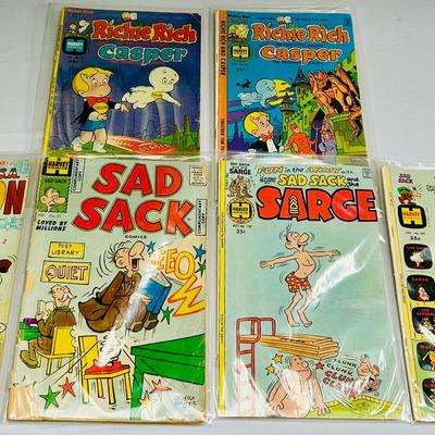 1974-1976 Comics:  Sad Sack and Richie Rich w/Casper