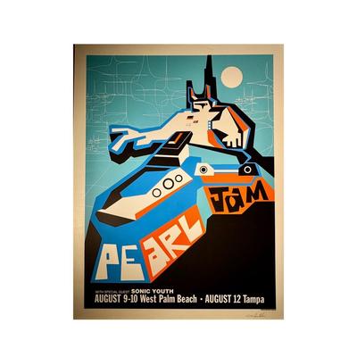*signed* Ames Bros & Seribellum - Pearl Jam, West Palm Beach Poster 