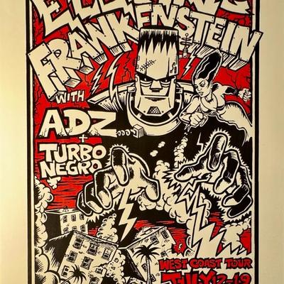 Electric Frankenstein Signed Westcoast Tour Poster 