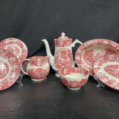 Woods Ware "Enoch Woods English Scenery" Serving Platter & Bowl, Plates, Creamer, Coffee Pot & More
