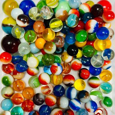(108) Antique and Vintage Glass Marbles 