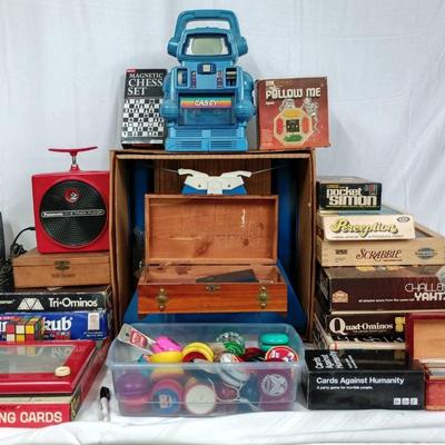 Vintage Toys, Games And Trinkets W/ Panasonic 8 Track Player