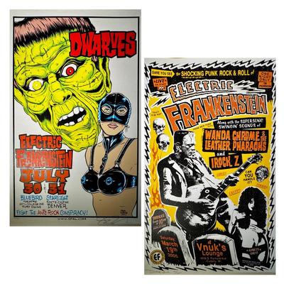 Electric Frankenstein - Vunks Lounge & Blue Bird Theatre Signed Posters