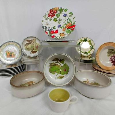 28pc Mixed Dishware Collection:  Sakura "Spring Bouquet" Plate Set Plus More
