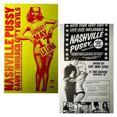 Signed Nashville Pussy Poster & Nashville Pussy Flyer! 