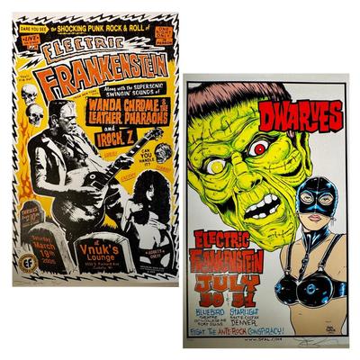 Electric Frankenstein - At Vunks Lounge #36/125 & Bluebird Theatre #55/300 Signed Posters