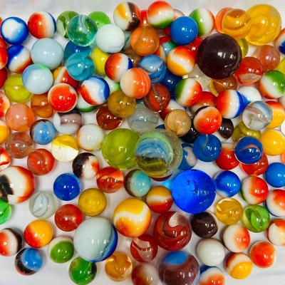(130) Antique and Vintage Glass Marbles