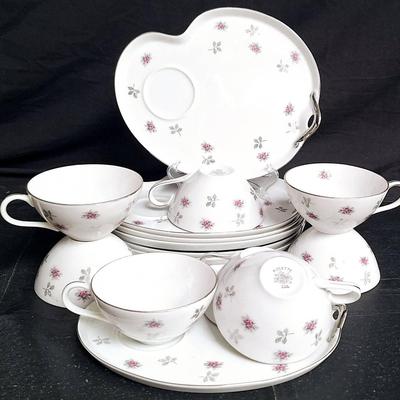 Vintage "Rosette" Fine China Snack Sets 