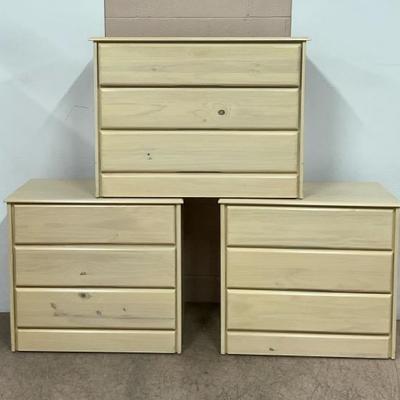 Whitewash Three Drawer Dressers (3)