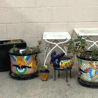 Talavera Pottery & Garden Nesting Tables 