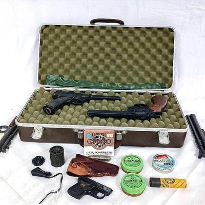 Crosman 357 Replica Airgun W/ Starting Pistol And Airgun Supplies