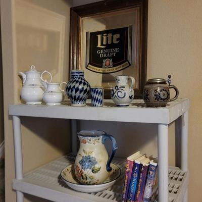 German barware, old water pitcher & basin