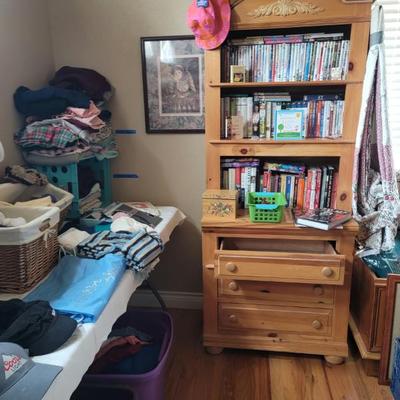 Clothes and bookcases