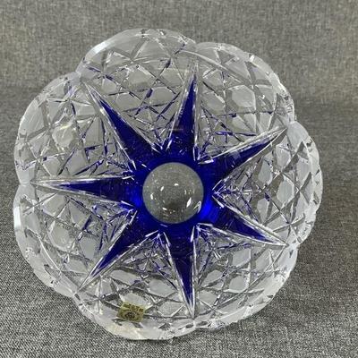 Caesar Crystal Bohemiae Frost Medium Lemon Cup In Cobalt
