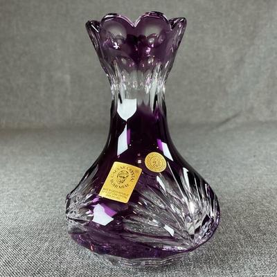 Caesar Crystal Bohemiae FOX Petite Posey Vase In Violet 