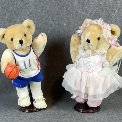 2 Tender Hearts Treasures Bears On Stands