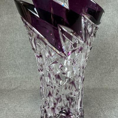 Caesar Crystal Bohemiae Neptune Grand Tower Vase In Violet