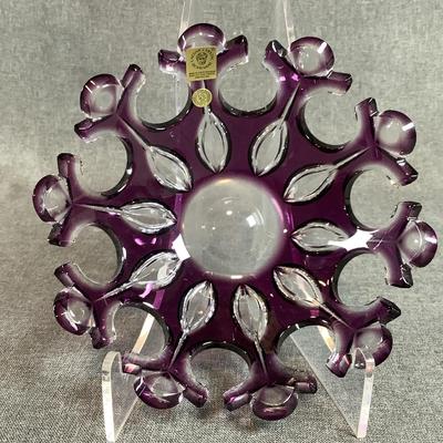 Caesar Crystal Bohemiae CORONA Medium Berry Bowl In Violet