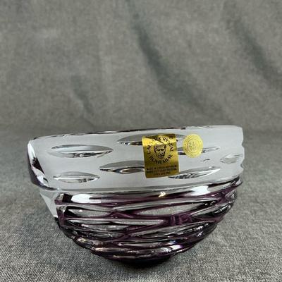 Caesar Crystal Bohemiae Mirage Standard Chestnut Bowl In Violet By Kunst 