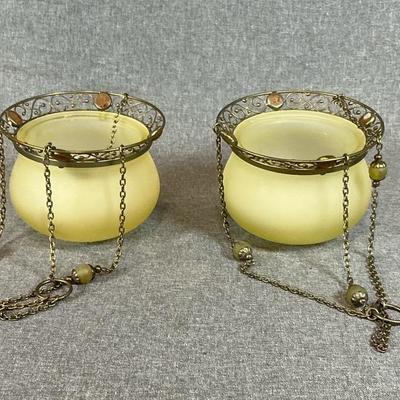 Two Decorative Hanging Candle Holders