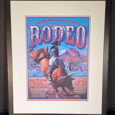 Framed "Coors" Rodeo Poster 
