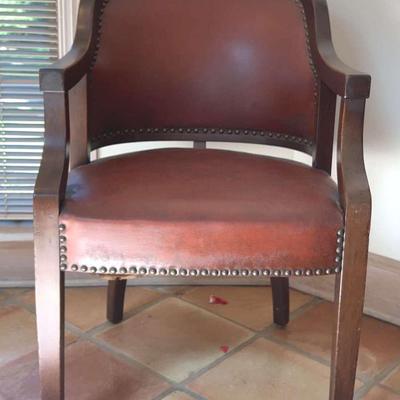 Vintage Leather Library Chair
