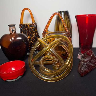 Art Glass - Orange And Red