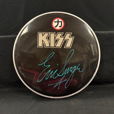 Lot 405: Signed Eric Singer Drumhead From Kiss