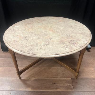 Antique Marble Top Round Table