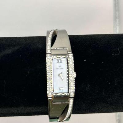 Bulova Women's Analog Watch Silver Toned Bracelet Band Water Resistant