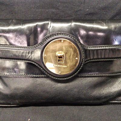 Balenciaga Leather Lune Clutch - Authenticated 